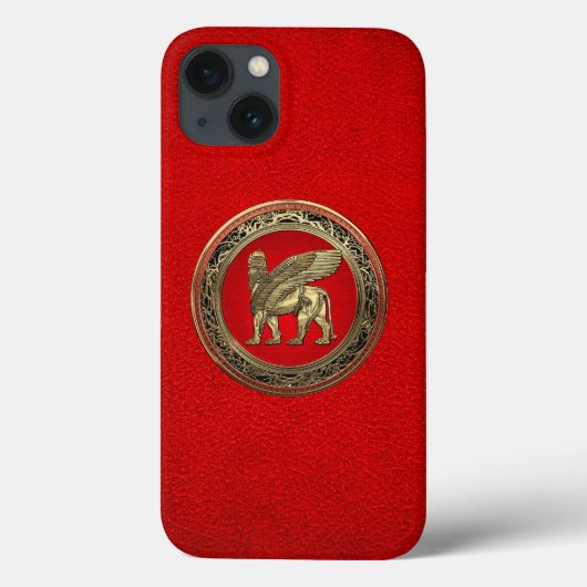 [610]アッシリア翼ライオン – 金ゴールドラマス Case-Mate iPhoneケース (裏面)