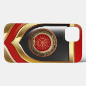 [610] Vegviser -バイキング金ゴールド魔法Runic Compass Case-Mate iPhoneケース (裏面 (横))