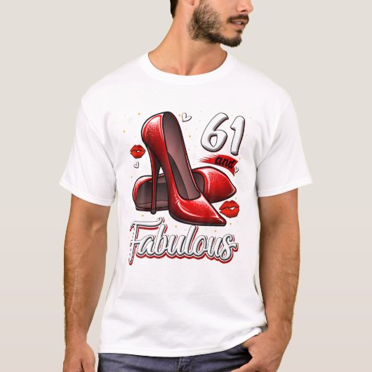 61 素敵なハイヒールのステップ Tシャツ (正面)