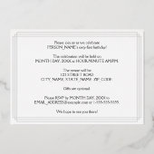 61th Birthday Party —アールデコスタイル「61」 & Name 箔招待状 (裏面)