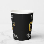 61th Birthday Party – スクリプファンシート、フェイク金ゴールド・ルック 紙コップ (右)