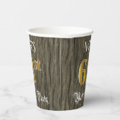 61th Birthday Party — フェイク金ゴールド&ウッドフェイク・ルックス 紙コップ (右)