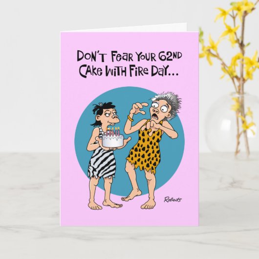 62おもしろい誕生日 カード (黄色い花)