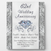 62周年記念結婚贈り物パーソナライズされた, フォトプラーク (正面)