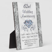 62周年記念結婚贈り物パーソナライズされた, フォトプラーク (側面)