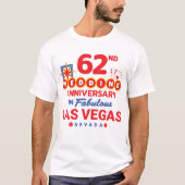 62回目の結婚記念日 ラスベガスの華麗なるカップル Tシャツ (正面)