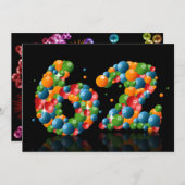 62回目の誕生日パーティー、バブルとボール 招待状 (正面/裏面)