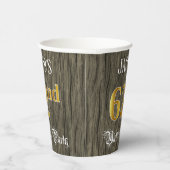 62回目の誕生日パーティー – フェイク金ゴールド&ウッドフェイク・ルックス 紙コップ (右)