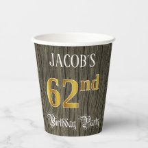 62回目の誕生日パーティー – フェイク金ゴールド&ウッドフェイク・ルックス