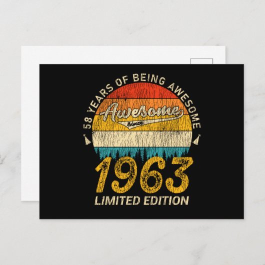 62歳のあなたへ 1963 レトロ アメージング 62回目の誕生日プレゼント ポストカード (正面/裏面)