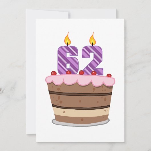 62歳のお誕生日ケーキ カード (正面)