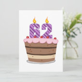 62歳のお誕生日ケーキ カード (スタンド正面)