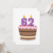 62歳のお誕生日ケーキ カード (正面/裏面インサイチュ)
