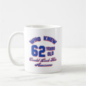 62歳の誕生日のデザイン コーヒーマグカップ (左)
