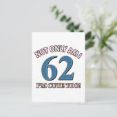 62歳の誕生日デザイン ポストカード (スタンド正面)