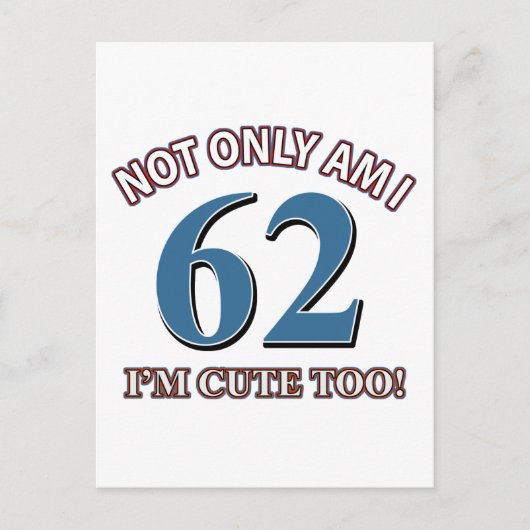 62歳の誕生日デザイン ポストカード (正面)