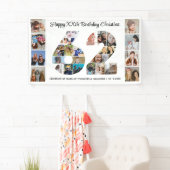 62歳の誕生日パーティーナンバー62フォトコラージュ 横断幕 (インサイチュ)