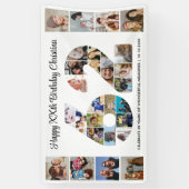 62歳の誕生日パーティーナンバー62フォトコラージュ 横断幕 (縦)