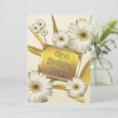 62歳の誕生日パーティー招待状（デイジー柄） 招待状 (スタンド正面)
