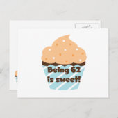 62歳はTシャツとギフトが大好き ポストカード (正面/裏面)