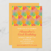 62歳シンプルモダンの誕生日招待状バルーン 招待状 (正面/裏面)