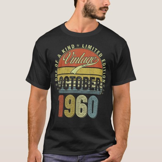 62歳ヴィンテージ1960年10月62誕生日私 Tシャツ (正面)