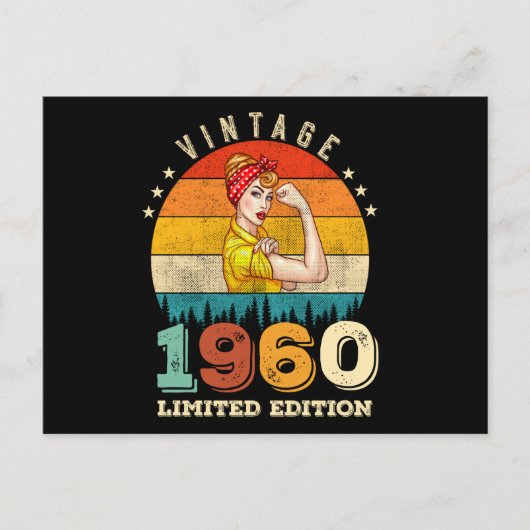 62歳女性の誕生日 1960 ヴィンテージ 62回目の誕生日 ポストカード (正面)