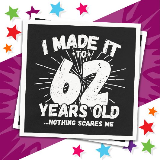 62歳皮肉ミームおもしろい62日誕生日 スタンダードカクテルナプキン