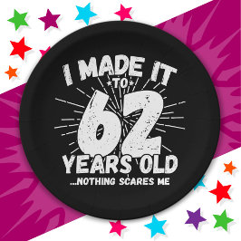 62歳皮肉ミームおもしろい62日誕生日 ペーパープレート