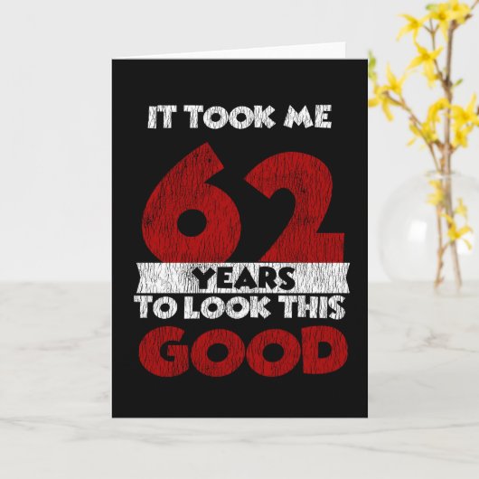 62歳Bday良い62番目の誕生日見た カード (黄色い花)