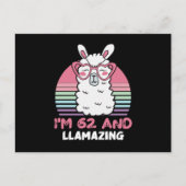 62歳Bday Llaming 62nd誕生日Llama ポストカード (正面)