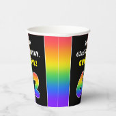 62番目の誕生日カラフル: Rainbow # 62,名前をカスタムする 紙コップ (右)