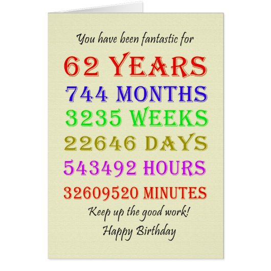 62番目の誕生日マイルストーン (正面)