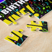 62番目の誕生日:おもしろい、カラフル音楽シンボル、「62」 ジグソーパズル (側面)