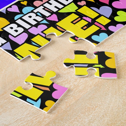 62番目の誕生日—おもしろい、愛するハートシェイプ+「62」 ジグソーパズル (側面)