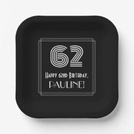 62番目の誕生日:インスパイアアールデコの検索「62」 +名前 ペーパープレート