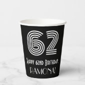 62番目の誕生日:インスパイアアールデコの検索「62」 +名前 紙コップ (裏面)