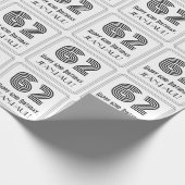 62番目の誕生日:インスパイアアールデコスタイル「62」 +名前 ラッピングペーパー (角)