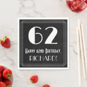 62番目の誕生日～インスパイアアールデコルック"62"，名前 スタンダードランチョンナプキン (インサイチュ)