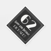 62番目の誕生日～インスパイアアールデコルック"62"，名前 スタンダードランチョンナプキン (角)