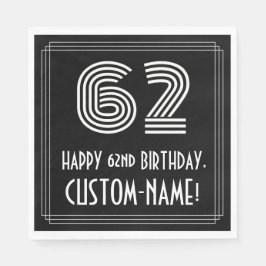 62番目の誕生日:インスパイアアールデコ検索"62" +名前 スタンダードランチョンナプキン