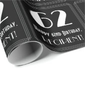 62番目の誕生日-インスパイアアールデコ検索"62",名前 ラッピングペーパー (ロールコーナー)