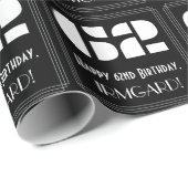 62番目の誕生日:インスパイアアールデコ検索「62」 & Name ラッピングペーパー (ロールコーナー)