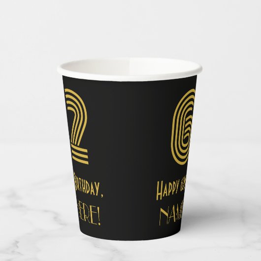 62番目の誕生日:インスパイアアールデコ検索「62」 & Name 紙コップ (左)