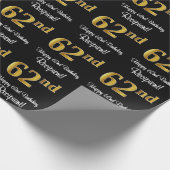 62番目の誕生日:エレガント贅沢なフェイク金ゴールドルック# ラッピングペーパー (角)