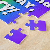 62番目の誕生日: カラフル、おもしろいレインボーパターン# 62 ジグソーパズル (側面)