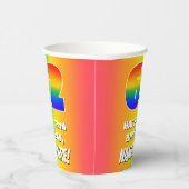 62番目の誕生日: カラフル、おもしろいレインボーパターン# 62 紙コップ (右)