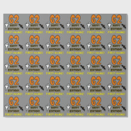 62番目の誕生日:不気味ハロウィーンテーマ、名前をカスタムする ラッピングペーパー