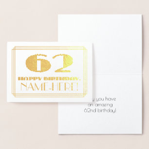 62番目の誕生日、名前+アールデコインスパイアの外観「62」 箔カード