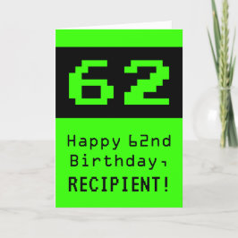 62番目の誕生日: Nerdy/オタク系のスタイル「62」と名前 カード